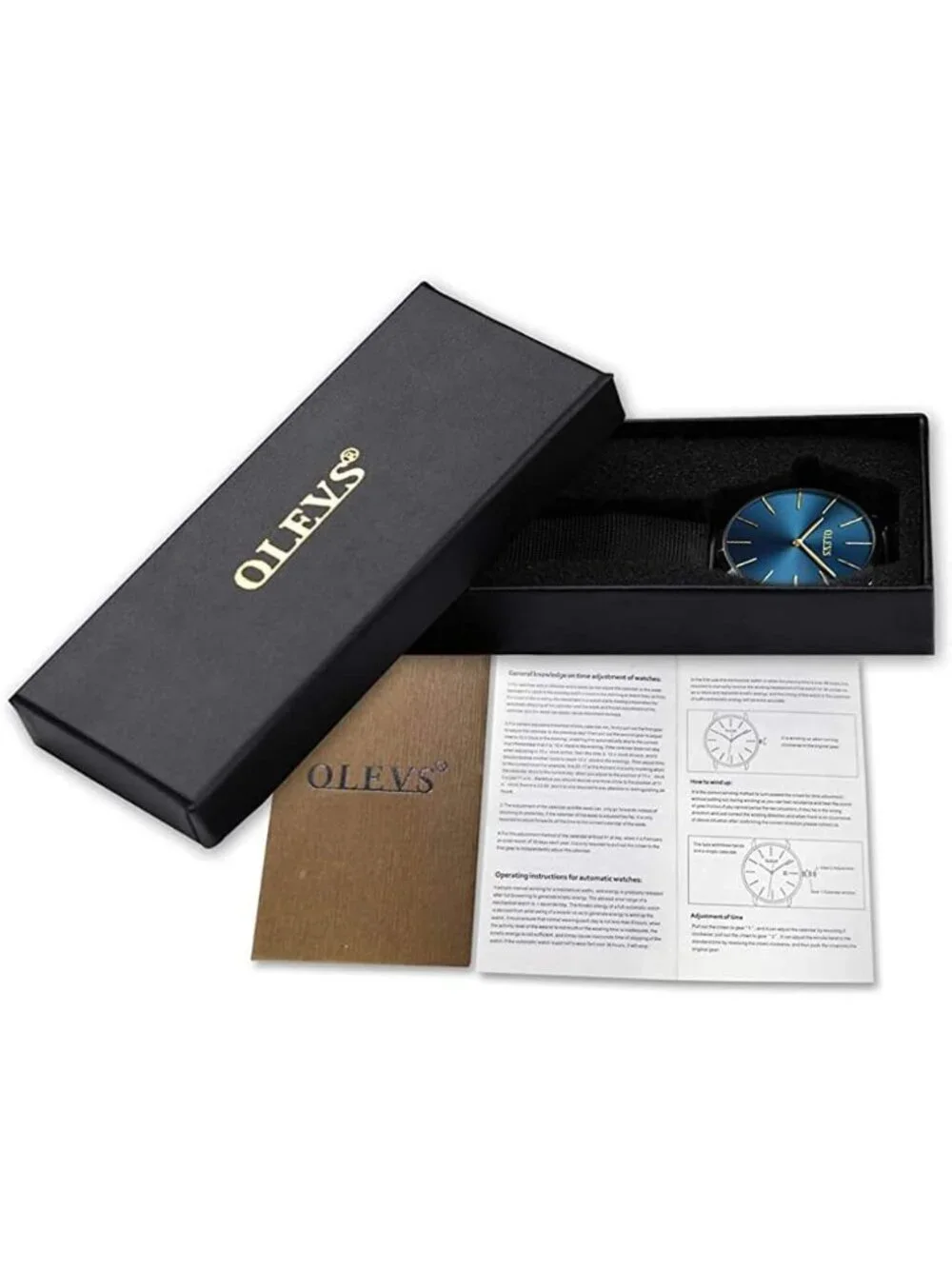Women's Navy blue Face and Black Band Classic Female Dress Wrist Watches